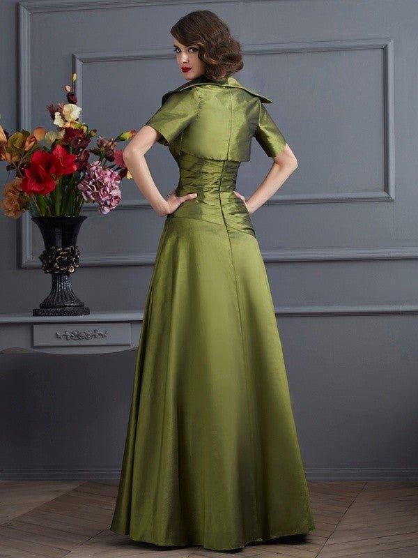 A-Line/Princess Strapless Sleeveless Beading Long Taffeta Mother of the Bride Dresses