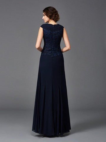 A-Linie/Princess-Linie Träger Spitze Ärmellos Lange Chiffon Brautmutterkleider