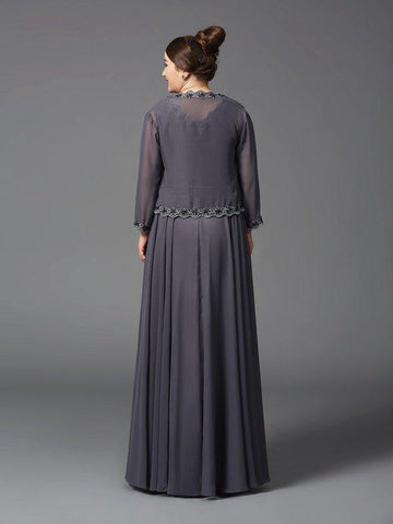 A-Linie/Princess-Linie Träger Spitze Ärmellos Lange Chiffon Brautmutterkleider