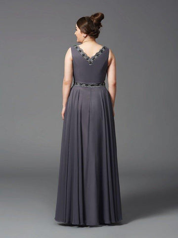 A-Linie/Princess-Linie Träger Spitze Ärmellos Lange Chiffon Brautmutterkleider