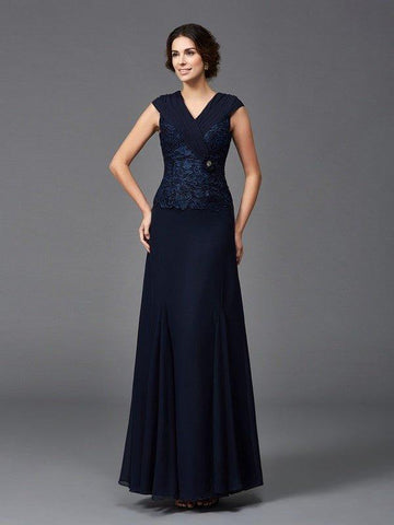 A-Linie/Princess-Linie Träger Spitze Ärmellos Lange Chiffon Brautmutterkleider
