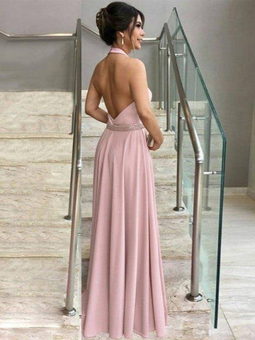 A-Linie/Princess-Linie Stretch-Krepp Rüschen Neckholder Ärmellos Bodenlang Kleider für die Brautmutter
