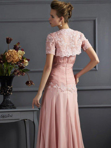 A-Linie/Princess-Linie Herzausschnitt Ärmellos Applikationen Lange Chiffon Brautmutterkleider