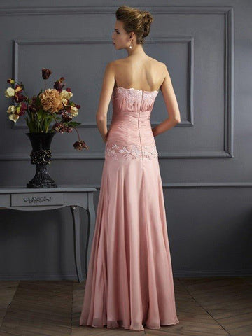 A-Linie/Princess-Linie Herzausschnitt Ärmellos Applikationen Lange Chiffon Brautmutterkleider