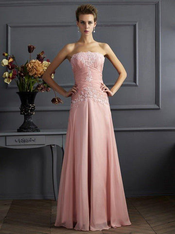 A-Linie/Princess-Linie Herzausschnitt Ärmellos Applikationen Lange Chiffon Brautmutterkleider