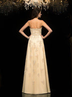 A-Line/Princess Sweetheart Sleeveless Long Net Mother of the Bride Dresses