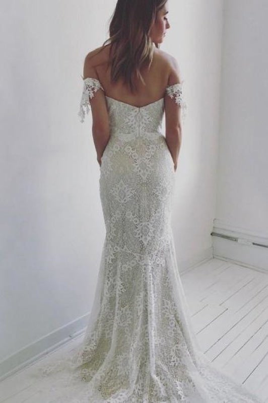 Erschwingliche Trägerlose Meerjungfrau Lange Elegante Hochzeitskleider
