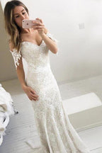 Erschwingliche Trägerlose Meerjungfrau Lange Elegante Hochzeitskleider