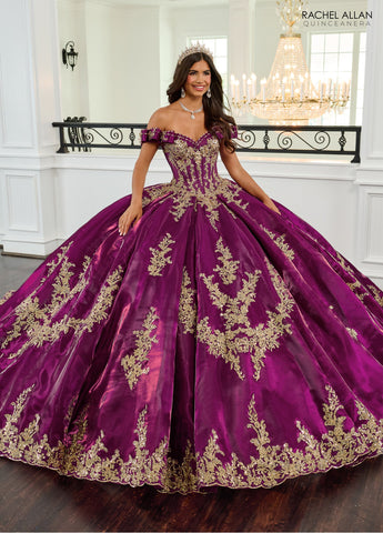 Vestido de quinceanera ombro a ombro, de Rachel Allan RQ3151