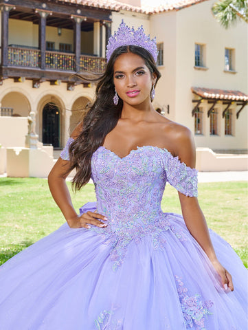 Quinceanera-Kleid mit Glockenärmeln und Applikation von House of Wu 26078