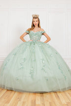 Ballkleid mit Cape-Ärmeln und Applikation von Cinderella Couture 8075J