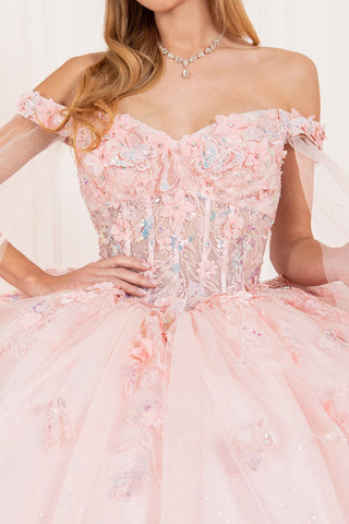 Ballkleid mit Cape-Ärmeln und Applikation von Cinderella Couture 8075J