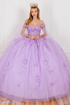 Ballkleid mit Cape-Ärmeln und Applikation von Cinderella Couture 8075J
