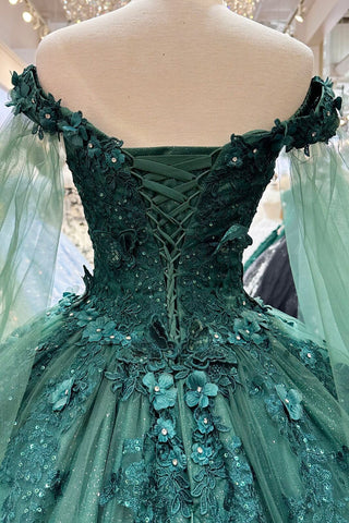 Ballkleid mit Cape-Ärmeln und Applikation von Elizabeth K GL3181