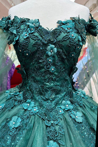 Ballkleid mit Cape-Ärmeln und Applikation von Elizabeth K GL3181