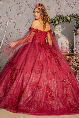 Ballkleid mit Cape-Ärmeln und Applikation von Elizabeth K GL3181
