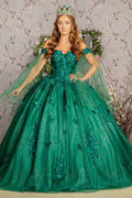 Ballkleid mit Cape-Ärmeln und Applikation von Elizabeth K GL3181