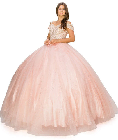 Ballkleid mit Applikation und kalten Schultern von Cinderella Couture 8028J