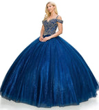 Applique Cold Shoulder Ball Gown by Cinderella Couture 8028J