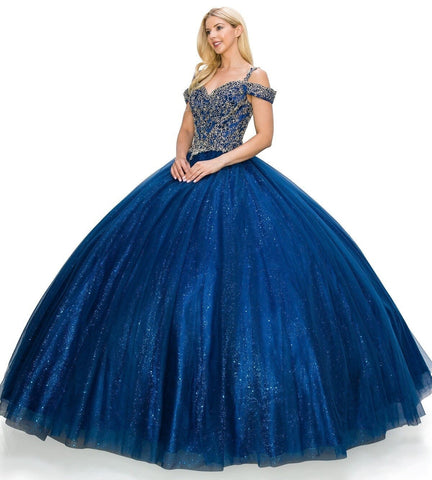 Ballkleid mit Applikation und kalten Schultern von Cinderella Couture 8028J