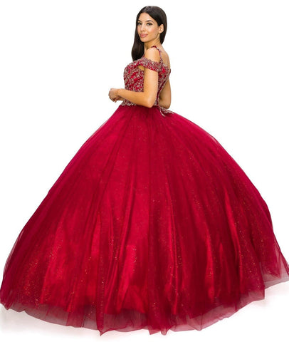 Ballkleid mit Applikation und kalten Schultern von Cinderella Couture 8028J