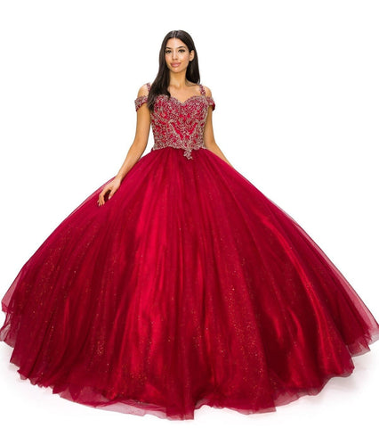 Ballkleid mit Applikation und kalten Schultern von Cinderella Couture 8028J