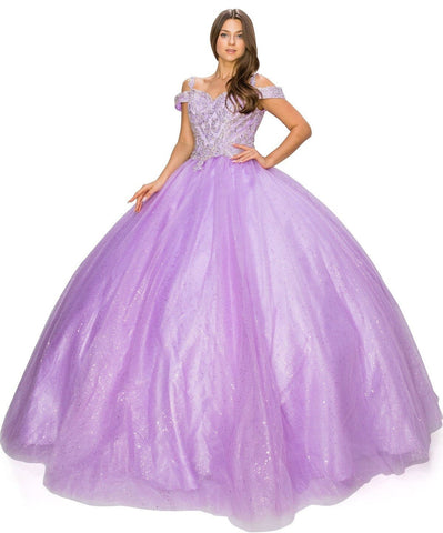 Ballkleid mit Applikation und kalten Schultern von Cinderella Couture 8028J