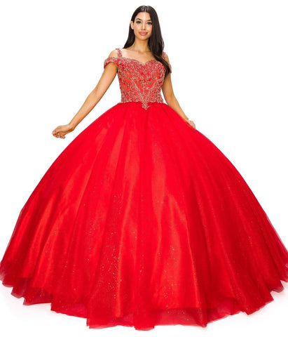 Ballkleid mit Applikation und kalten Schultern von Cinderella Couture 8028J