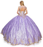 Applique Glitter Ball Gown by Cinderella Couture 8024J