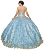 Applique Glitter Ball Gown by Cinderella Couture 8024J