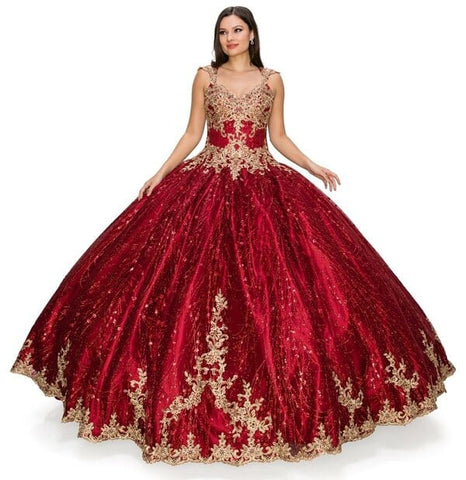 Ballkleid mit Glitzerapplikation von Cinderella Couture 8024J