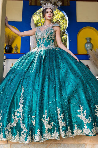 Ballkleid mit Glitzerapplikation von Cinderella Couture 8024J