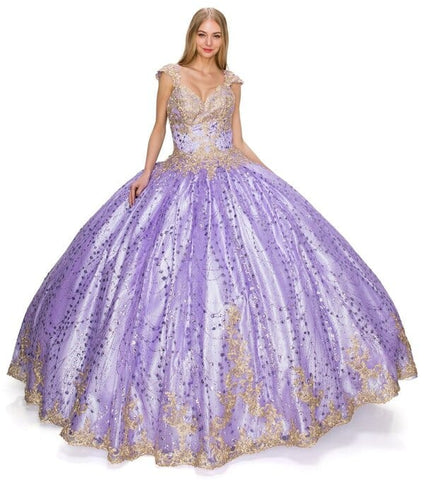 Ballkleid mit Glitzerapplikation von Cinderella Couture 8024J