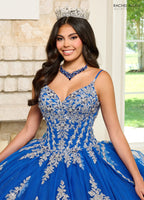 Applique Long Sleeve Quinceanera Dress by Rachel Allan RQ1137