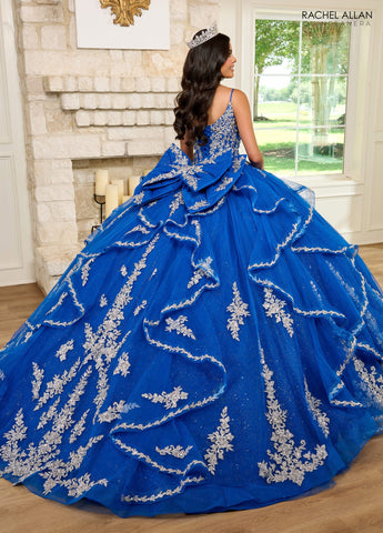 Quinceanera-Kleid mit Applikation und langen Ärmeln von Rachel Allan RQ1137