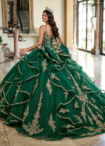 Quinceanera-Kleid mit Applikation und langen Ärmeln von Rachel Allan RQ1137