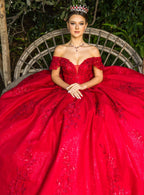 Applique Off Shoulder Ball Gown by Cinderella Couture 8045J