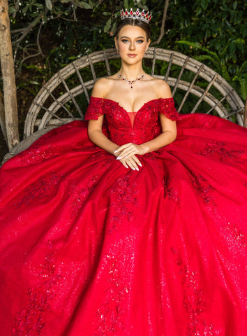 Schulterfreies Ballkleid mit Applikation von Cinderella Couture 8045J