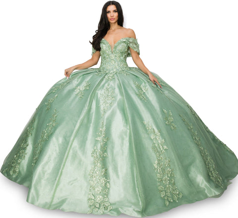 Schulterfreies Ballkleid mit Applikation von Cinderella Couture 8045J