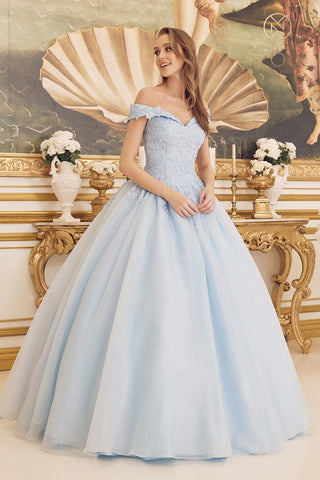 Ballkleid mit Applikation und schulterfreiem Schnitt von Nox Anabel CU1193