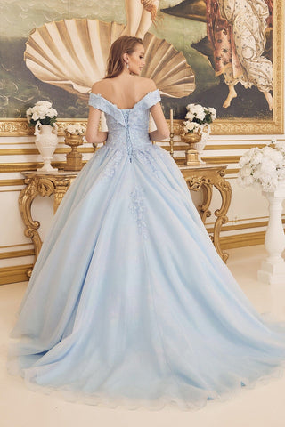 Ballkleid mit Applikation und schulterfreiem Schnitt von Nox Anabel CU1193