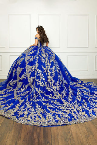 Ballkleid mit schulterfreiem Korsett und Applikation von Petite Adele PQ1055