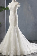 Applikation Trägerlos Schnürung Meerjungfrau Elegantes Brautkleid