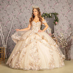 Applique Off Shoulder Layered Ball Gown by GLS Gloria GL3240