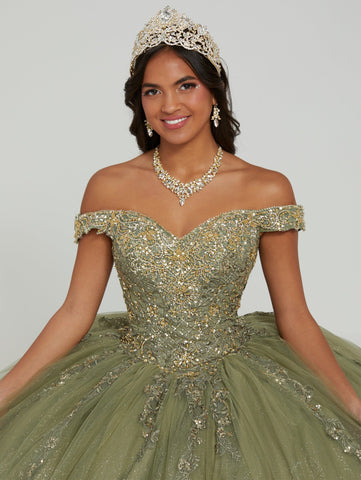 Schulterfreies Quinceanera-Kleid mit Applikation von Fiesta Gowns 56486