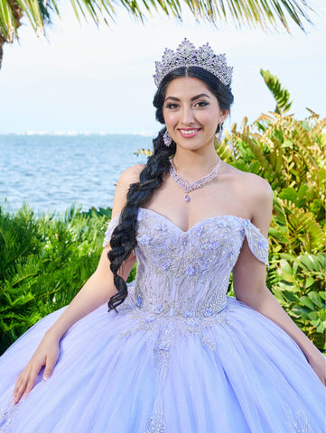 Schulterfreies Quinceanera-Kleid mit Applikation von Fiesta Gowns 56493