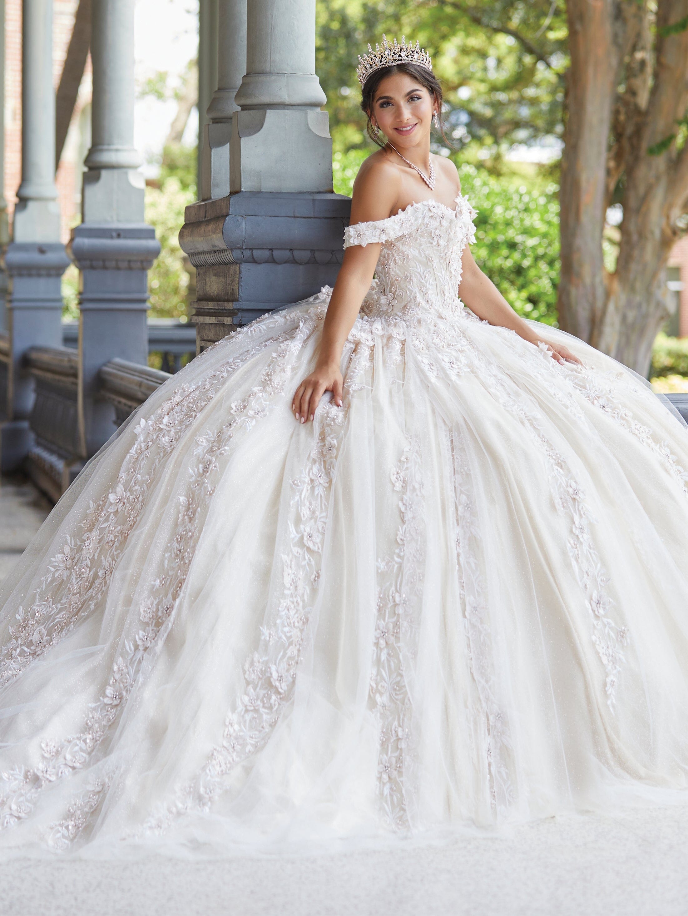 Applique Off Shoulder Quinceanera Dress by House of Wu 26049