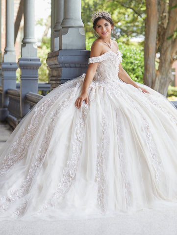 Schulterfreies Quinceanera-Kleid mit Applikation von House of Wu 26049