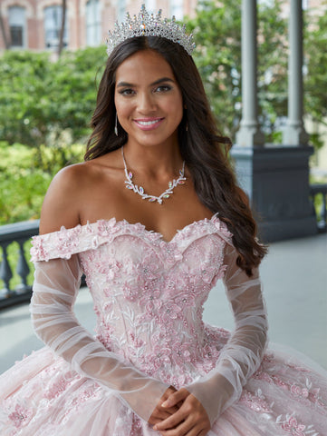 Schulterfreies Quinceanera-Kleid mit Applikation von House of Wu 26049