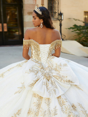 Schulterfreies Quinceanera-Kleid mit Applikation von House of Wu 26060